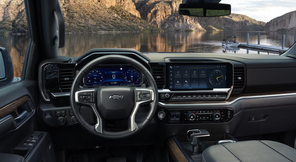 Black interior of a 2026 Chevy Silverado 1500 RST