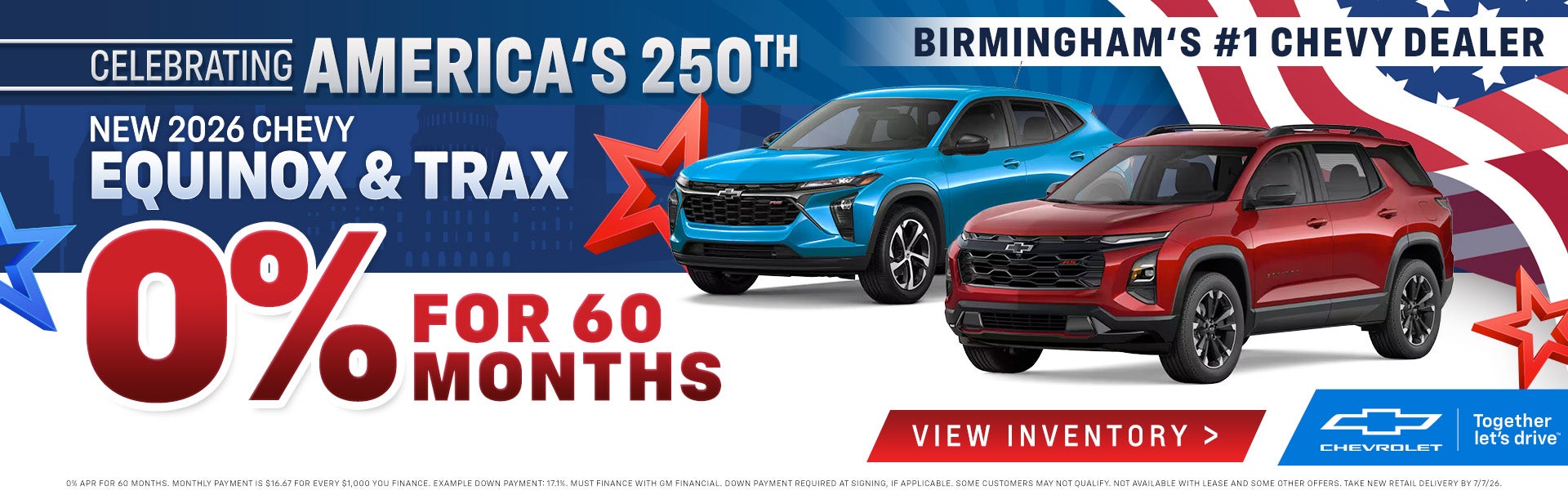 2026 Equinox and Trax... 0% APR for 60 month