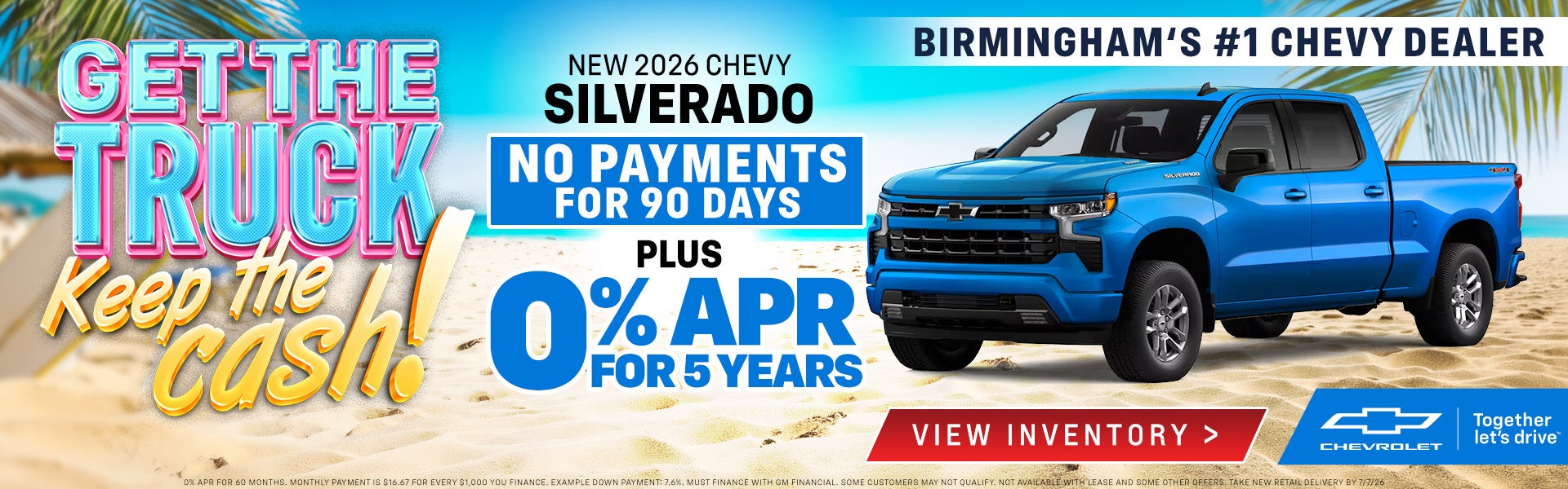2026 silverado no payments for 90 Days