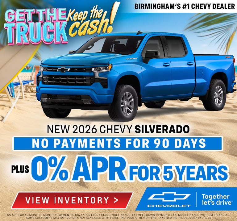 2026 silverado no payments for 90 Days