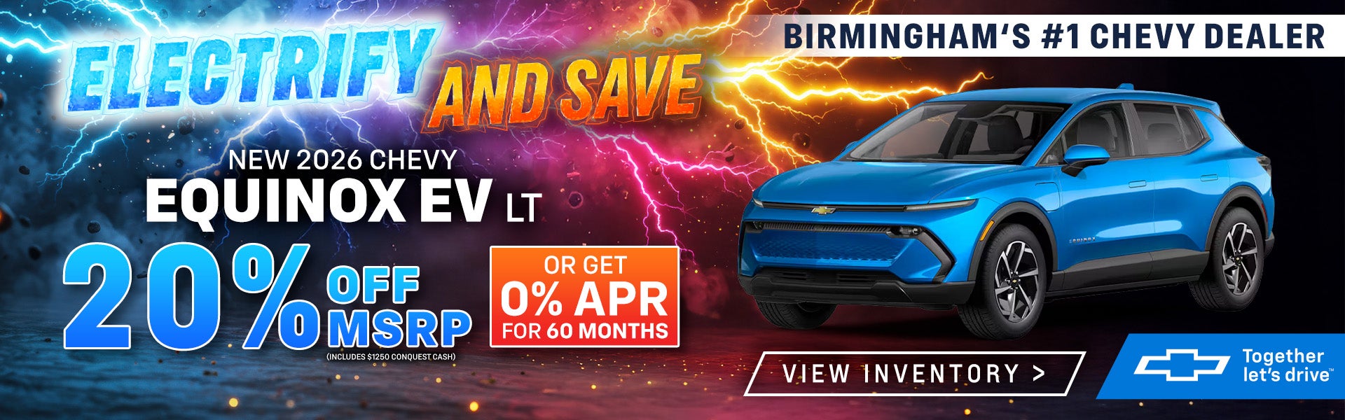 2026 Equinox EV 20% off MSRP or 0% for 60 Months