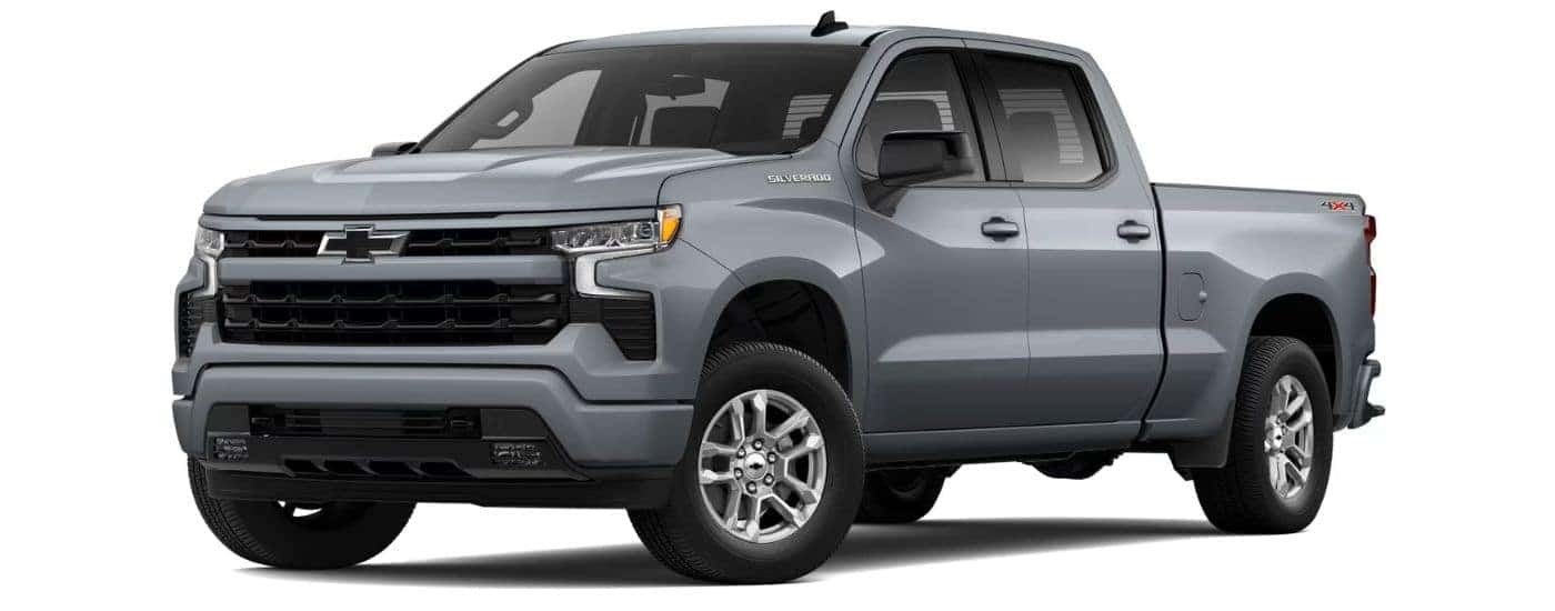 Grey 2024 Chevy Silverado 1500 angled left