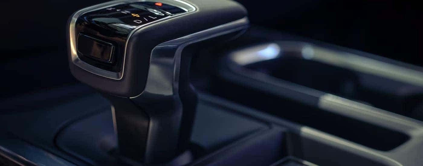 Shifter in the center console of a 2026 Chevy Silverado 1500