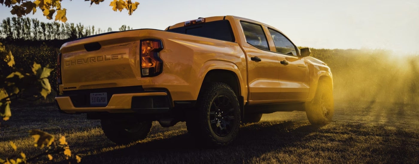 Yellow 2026 Chevy Colorado WT at sunset