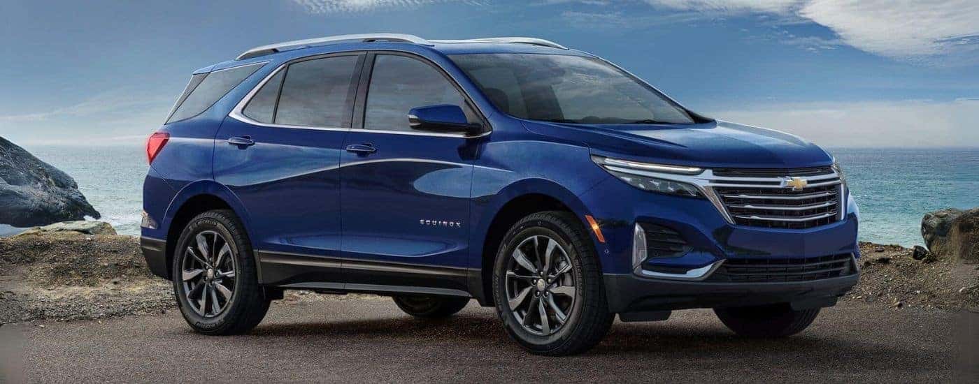 A blue 2023 Chevy Equinox, a used SUV for sale.